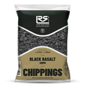 Long Rake Poly Bag Black Basalt 20mm
