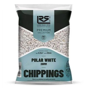 Long Rake Poly Bag Polar White 20mm