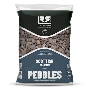 Long Rake Poly Bag Scottish Pebbles 30-50mm