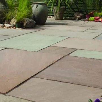 Blended Natural Sandstone Patio Pack 19.52m2 Imperial Green