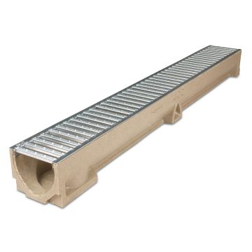 Aco RainDrain Channel Assembly c/w Galv Steel Grating 1000mm A 15