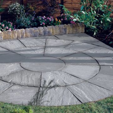 Natural Sandstone Silver Grey Full Circle 2460mm Ext.Dia