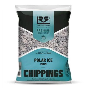 Long Rake Poly Bag Polar Ice 20mm 