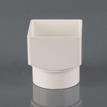 Brett 65mm Square/Round Downpipe Adaptor White
