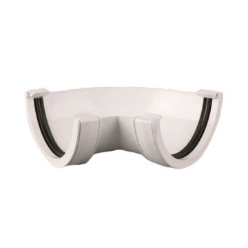 Brett 112mm Round Fabricated Gutter Angle White 