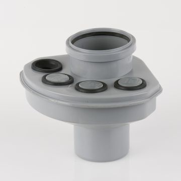 Brett 110mm Pushfit Waste Inlet Manifold Grey