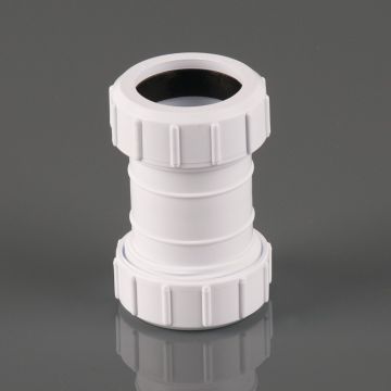 Brett 40mm Comp Strai Connector White