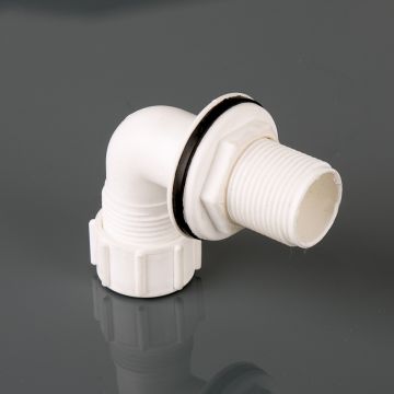 Brett 21.5mm Overflow Bent Tank Connector White