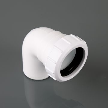 Brett 40mm Comp Swivel Elb 90 White 