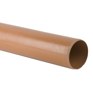 Brett 110mm Underground 6.0m Plain Ended Pipe 