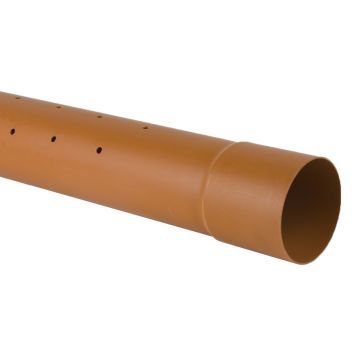 Brett 110mm Underground 6.0m BS Perforated Pipe