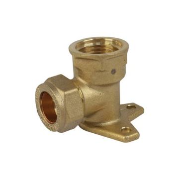 Contract Compression Fitting 15mm x 1/2 Wall Plate Elbow