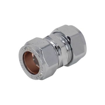 Contract Compression Fitting 15mm Coupling Chrome Plated