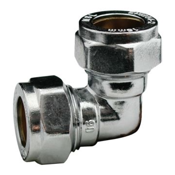 Contract Compression Fitting 15mm Elbow Chrome Plated
