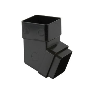Brett 65mm Square 112.5 Downpipe Bend Black