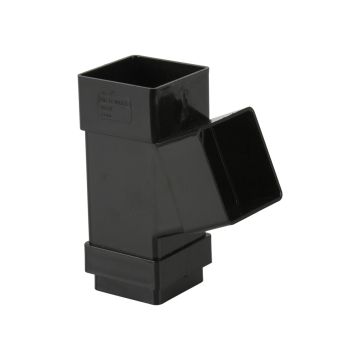 Brett 65mm Square 112.5 Downpipe Branch Black