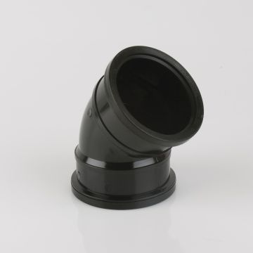Brett 110mm Pushfit Soil Black 135 Deg Ds Bend