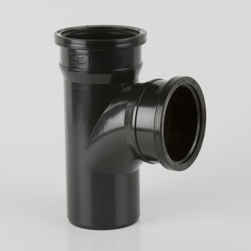 Brett 110mm Pushfit Soil Black 92.5 Deg Ds Branch
