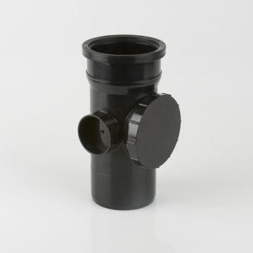 Brett 110mm Pushfit Soil Black Ss Access Pipe