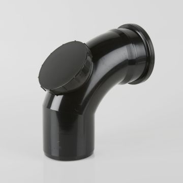 Brett 110mm Pushfit Soil Black 92.5 Deg. Ss Access Bend