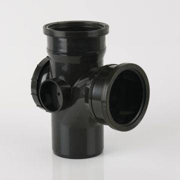 Brett 110mm Pushfit Soil Black 92.5 Deg. Ds Access Branch
