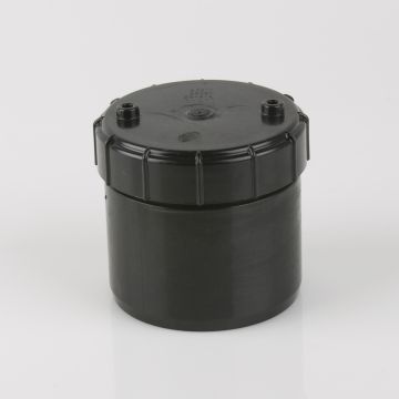 Brett 110mm Pushfit Soil Black Access Plug