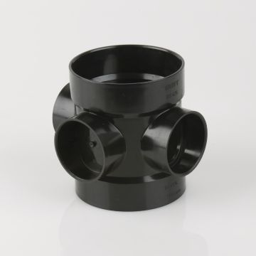 Brett 110mm Pushfit Soil Black Ds Weld Short Boss Pipe