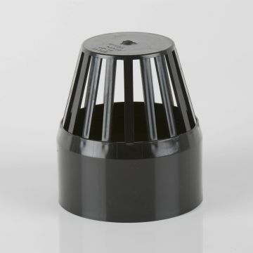 Brett 110mm Pushfit Soil Black Vent Cowl