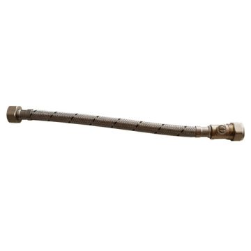 Flexible Tap Connector (WRAS) Compression x Swivel c/w Iso Valve 15mm x  1/2" x 300mm