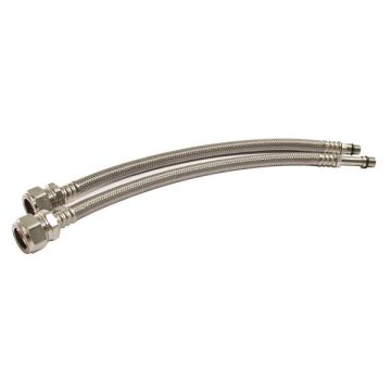 Flexible Tap Connector 10mm Tails 15mm x 300mm Pair