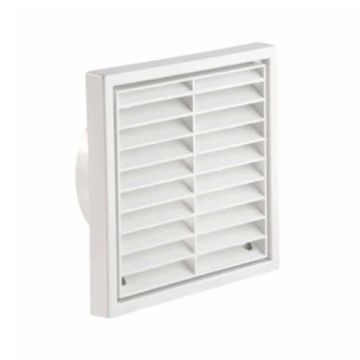 Manrose 100mm Louvered Grille Dual Fitting White