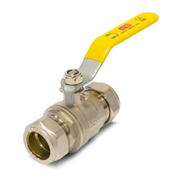 Contract Valves Lever Valve 22mm (Yellow - Gas)