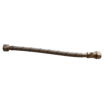 Flexible Tap Connector (WRAS) Compression x Swivel c/w Iso Valve 15mm x  1/2" x 150mm