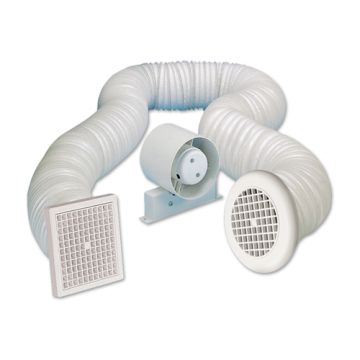 Manrose 100mm Timer in line Duct Fan and Ceiling Kit