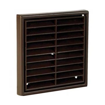 Manrose 100mm Louvered Grille Dual Fitting Brown