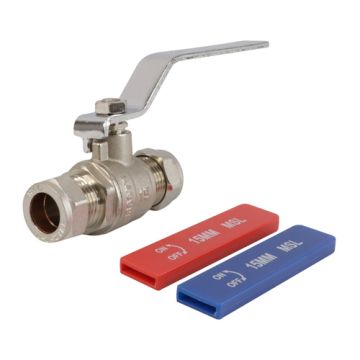 Genbra 15mm Lever Ball Valve Dual (Full Bore)