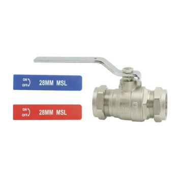 Genbra 28mm Lever Ball Valve Dual Light Pattern