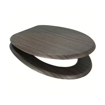 MDF Wood Veneer Universal Toilet Seat Dark Beech