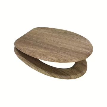 MDF Wood Veneer Universal Toilet Seat Rustic Oak