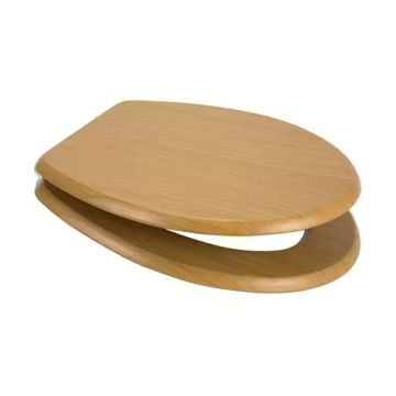 MDF Wood Veneer Universal Toilet Seat Oak