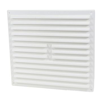 Timloc Internal Plastic Louvre Grille Vent with Flyscreen - White -  260 x 235