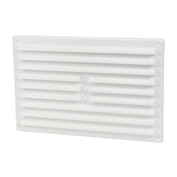 Timloc Internal Plastic Louvre Grille Vent with Flyscreen - White - 260 x 170
