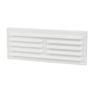 Timloc Internal Plastic Louvre Grille Vent with Flyscreen - White - 260 x 104