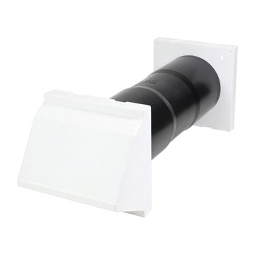 Timloc Aero Core Through Wall Vent Set with Cowl and Baffle - White -  127 x 350