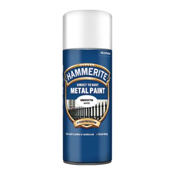 Hammerite Areosol Smooth Finish White 400ml 045393 