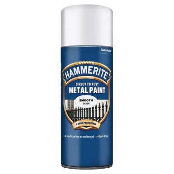 Hammerite Areosol Smooth Finish Silver 400ml 175984