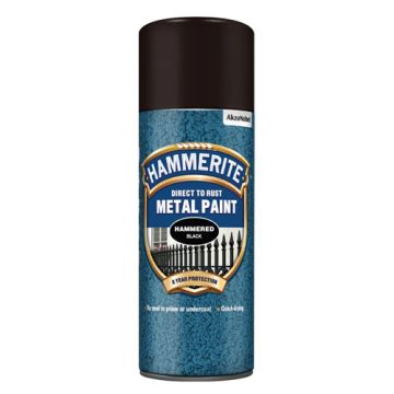 Hammerite Areosol Hammered Finish Black 400ml 125088 