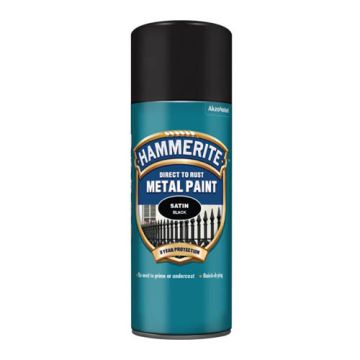 Hammerite Aerosol Satin Black 400ml 112508 