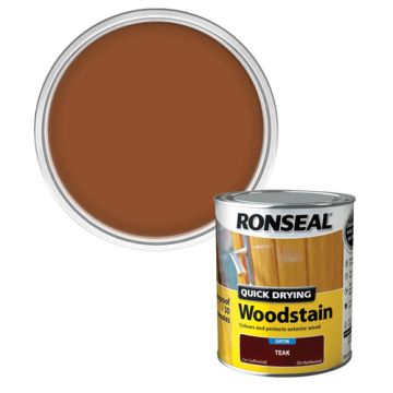 Ronseal Quick Drying Woodstain Teak 750ml 