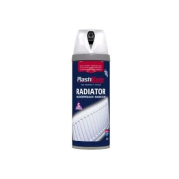Plastikote Twist & Spray Radiator Paint Gloss White Areosol 400ml 644435